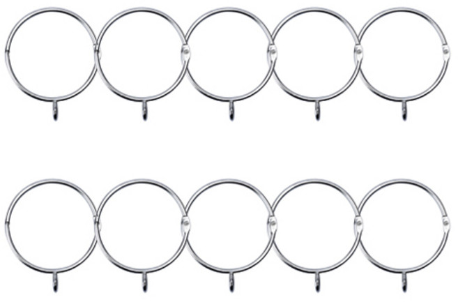 피피홈리빙 메탈 개폐형 커튼링 내경 38mm, 실버, 10개