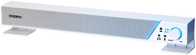 로이체 2채널 멀티미디어 USB LED 사운드바 스피커, RSB-3000, 화이트에디션