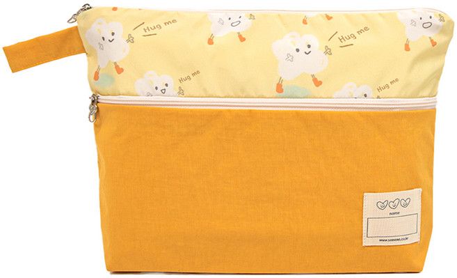 세맘스 포키 양면방수 식판파우치, 허그뭉치옐로우