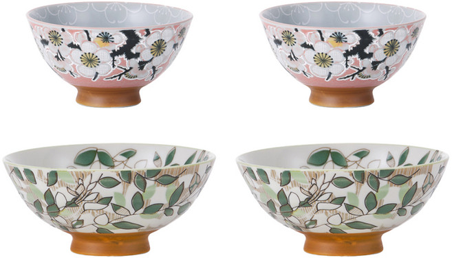 아이린도 프리미엄 공기 대접 2인 식기세트, 벗꽃과 샘, 공기 2p + 대접 2호 2p, 1세트