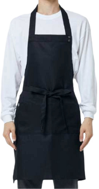 비더셰프 유니스토어 목걸이형 스냅단추 앞치마 A-80, 블랙(A-805), 1개