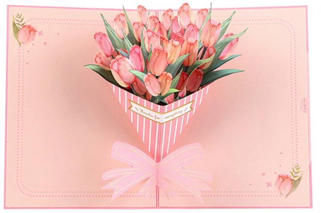 3D 입체 팝업카드, 튤립, 1세트