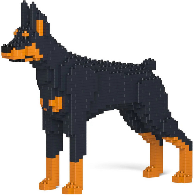 JEKCA 도베르만 핀셔 강아지 블럭 블랙 M, 혼합색상, 1개