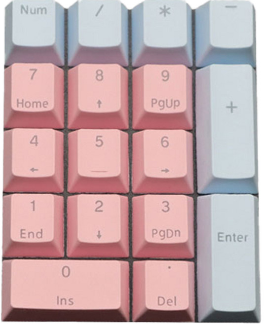데이소이 포인트 숫자 키보드 PBT 키캡, 05 믹스 핑크블루
