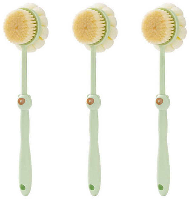 알로데 양면 베어 바디 브러쉬, TYPE03 그린, 3개, 1개입