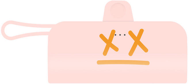 웨이브스튜디오 FACE EMOJI 미니 도킹형 26W 보조배터리 5000mAh 도킹8핀 / 케이블C타입, 핑크 22 빅XX, TRPB-R5-CHL