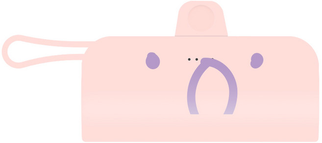 웨이브스튜디오 FACE EMOJI 미니 도킹형 26W 보조배터리 5000mAh 도킹C타입 / 케이블8핀, 핑크 20 빅서프라이즈, TRPB-R5-CHL