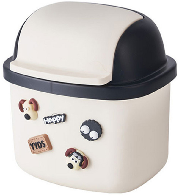 더자카 귀여운 데스크 미니 휴지통, 블랙