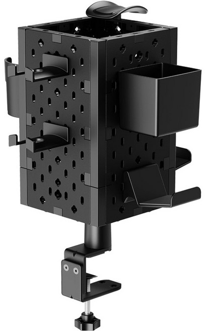 조이트론 게임패드 헤드셋 360도회전 멀티 거치대 타워큐브 게이밍 페그보드 스탠드, 블랙, 1개