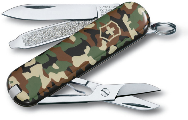 빅토리녹스 클래식 SD 스몰 포켓 아미 나이프 0.6223.94 58mm, 카모플라쥬, 1개
