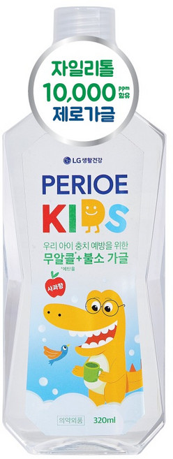 페리오 자일리톨10000 무알콜 제로 어린이 가글 사과향, 1개, 320ml