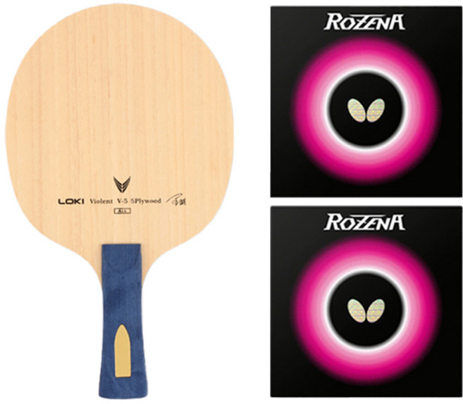 로키 V5 FL + 로제나 탁구라켓러버조합, 1세트