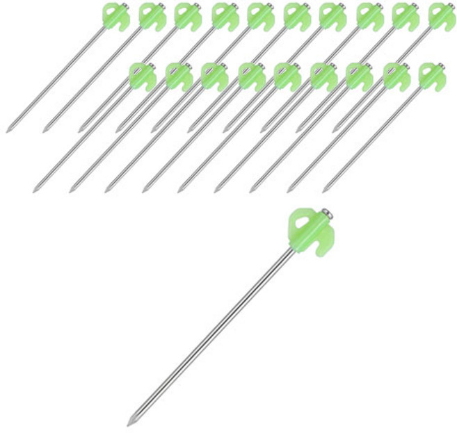 올캠프 고강도 단조 야광 텐트 타프 콜 팩, 20개