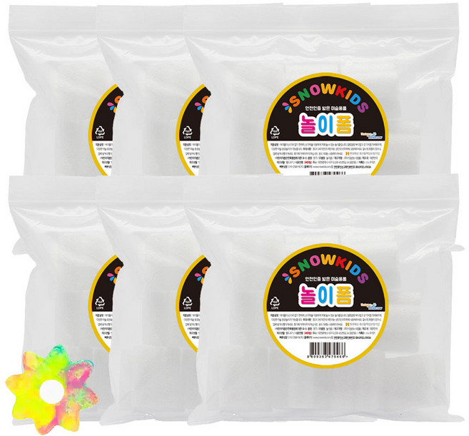 스노우키즈 유아용 미술놀이용 놀이폼 소 6개, 꽃송이폼, 1세트