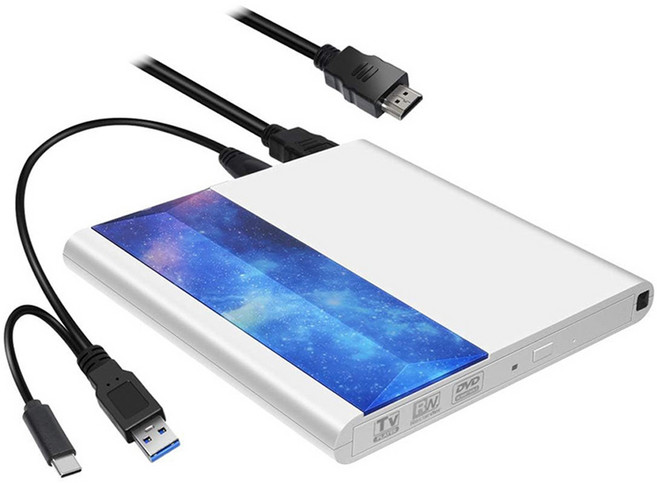 랜스타 외장 CD롬 굽기 리핑 ODD HDMI 모니터 연결 DVD 플레이어, 1개, LS-EXODDH