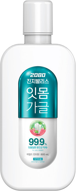 2080 진지발리스 잇몸 가글 마일드 민트향, 800ml, 1개
