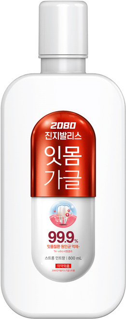 2080 진지발리스 잇몸 가글 스트롱 민트향, 800ml, 1개