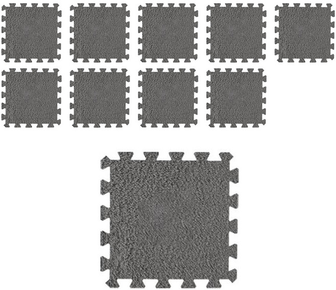 딩동펫 반려동물 펫러그 퍼즐매트, 그레이, 10개