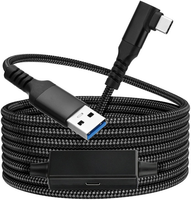스페이스쉴드 Meta Quest3 호환 60W 5Gbps VR 증폭 리피터 충전 링크 케이블 USB A타입 to C타입 5m, 1개