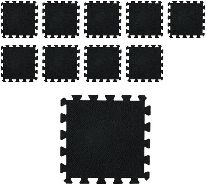 딩동펫 반려동물 펫러그 퍼즐매트, 블랙, 10개