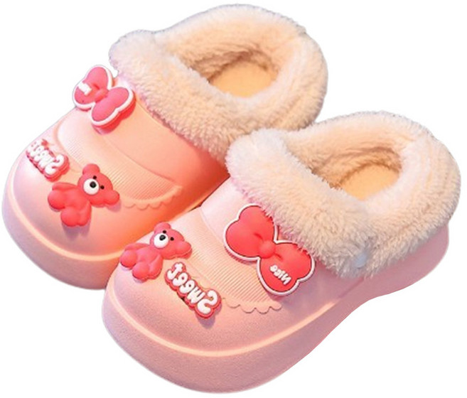 여아용 귀여운 EVA 털 방한 슬리퍼 실내화 kd3765