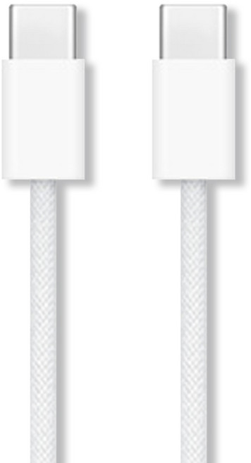언박싱 C타입-C타입 우븐케이블 30W 고속 충전 데이터전송 호환 케이블, 화이트, 1개, 2m