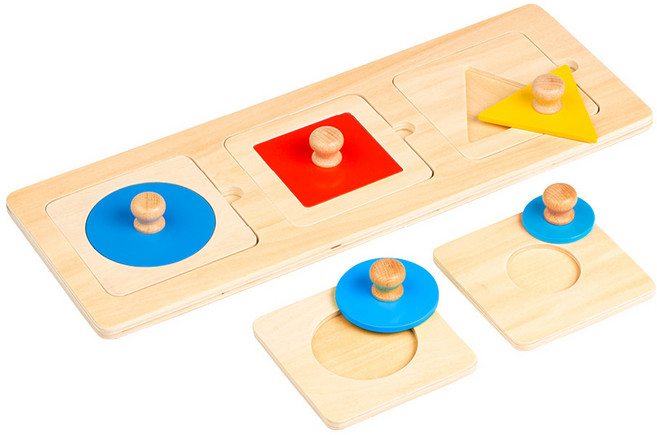 에듀코 0~3 Years Timeline 토틀러 몬테소리 세트, 손잡이 도형 퍼즐, 1세트