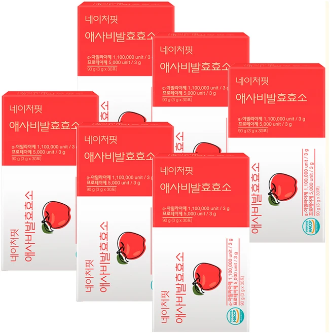 엠에스바이오텍 네이처핏 애플 사이다 비니거 발효효소30p, 90g, 6개 - 쿠팡