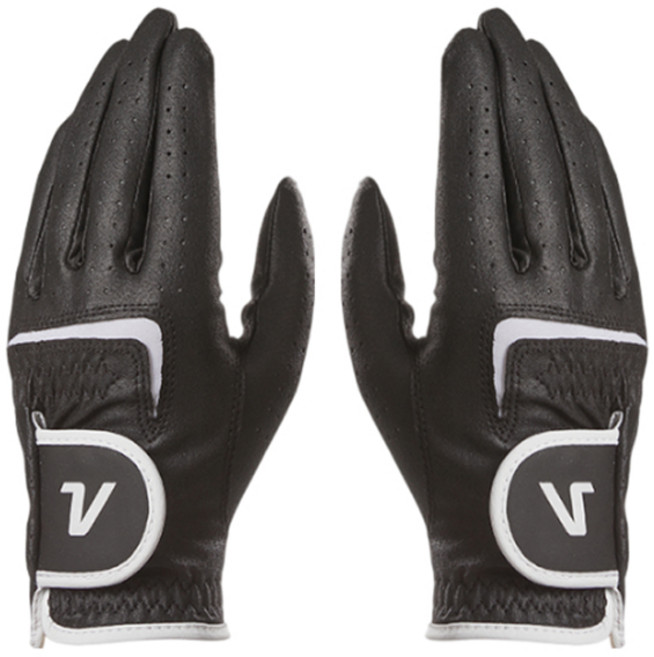 볼빅 여성용 시그니처 골프장갑 양손용, 블랙, 1세트