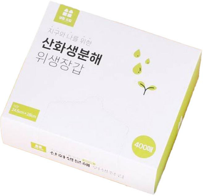 생활드림 산화생분해 위생 비닐장갑, 1개, 400개입