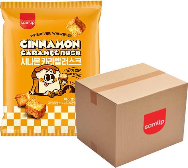 삼립 시나몬 카라멜 러스크, 70g, 16개