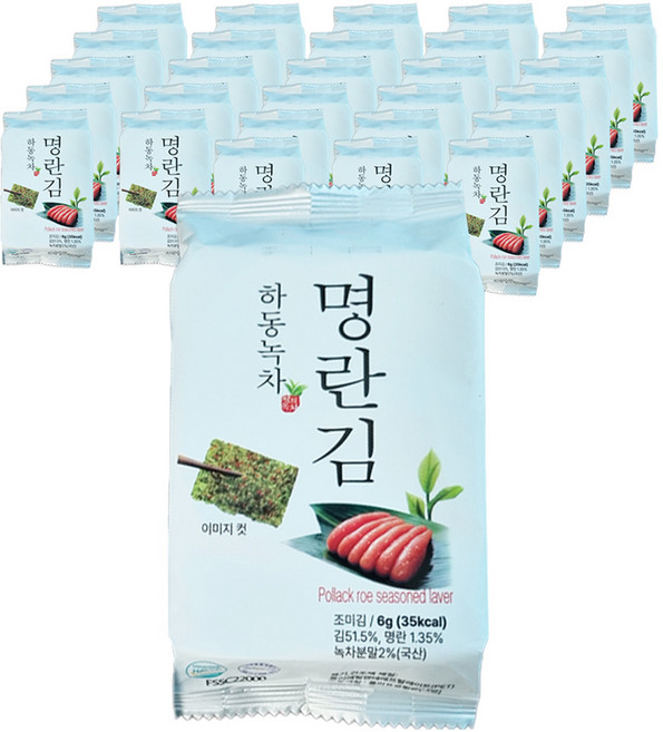 하동권여사 맛있는 밥도둑 하동 녹차 명란 도시락 조미김, 6g, 24개