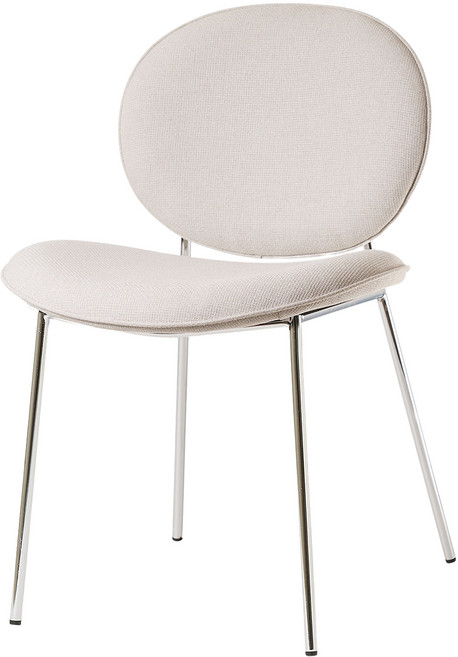 룸앤홈 브루클린 크롬 체어, 아이보리, 1개