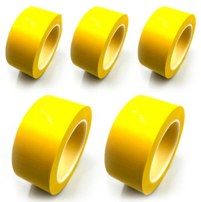 소유티앤이 PVC 바닥 라인테이프 주차 현장 구획 표시 50mm x 30M 노랑, 5개