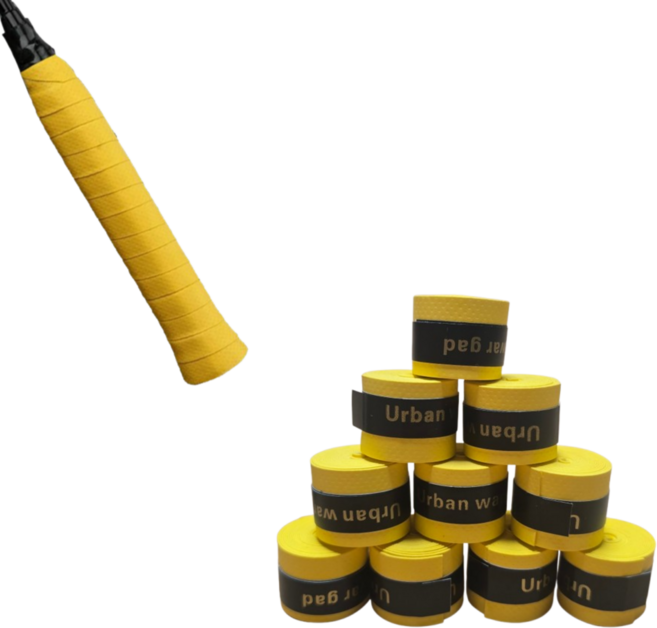 올어바웃하나 스포츠 라켓 그립 손잡이 테이프, 옐로우, 10개