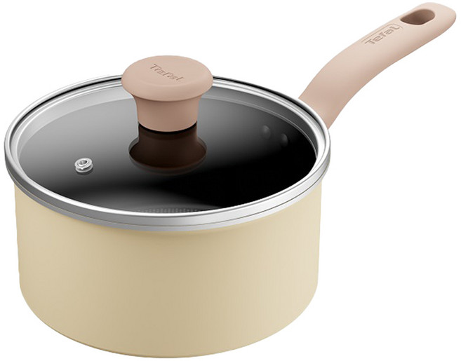 테팔 인덕션 티타늄 데이지 편수냄비, 18cm, 베이지, 1개