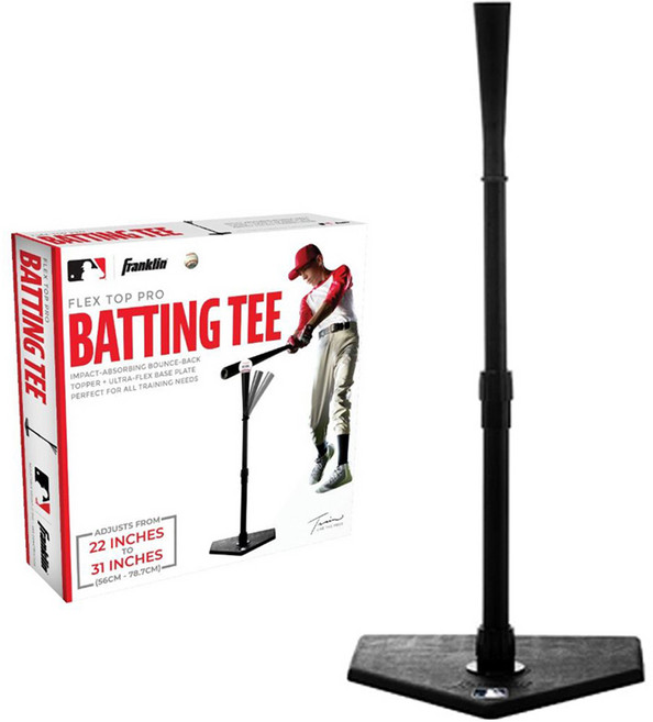 프랭클린 MLB 플렉스 탑 프로 배팅티 24953, 블랙, 1개