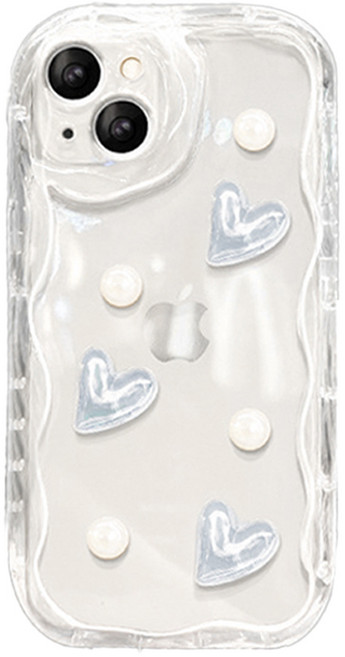 고지비 비비파이 갤럭시 크림물결 하트 입체 TPU 휴대폰 케이스