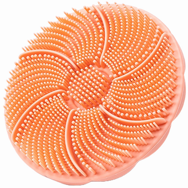 잇곰 깨끗하곰 촘촘 세안 클렌징 실리콘 브러쉬, 오렌지, 1개입, 1개