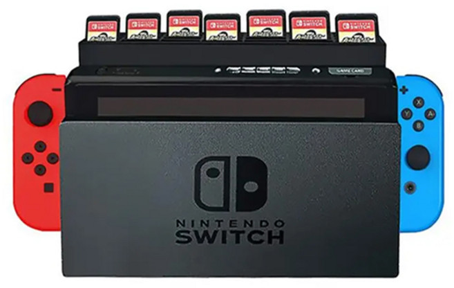 호후 닌텐도 스위치 독 후면 게임카드 칩 수납 홀더 28칸, 블랙, 1개