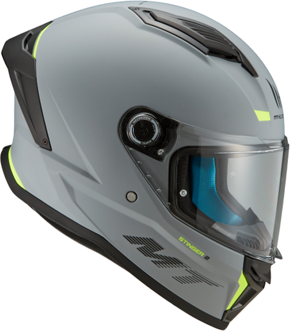 엠티헬멧 스팅어2 오토바이 풀페이스 헬멧, 무광 티탄 + 플로우 옐로우