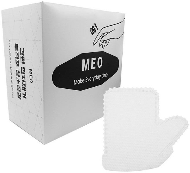 메오 간편 먼지제거 부직포 청소 장갑 100p, 화이트, 1개