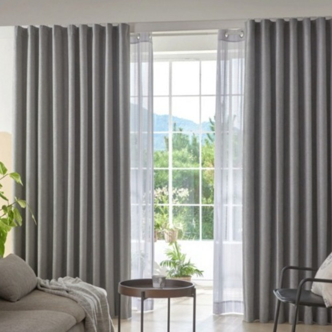 누보데코 꿀잠자는 파스텔 암막커튼100% 형상 핀형