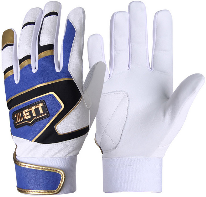 제트 야구 배팅장갑 양손착용 BGK-351, 화이트 + 블루, 1세트
