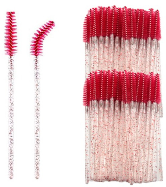 라몽 반짝이 마스카라 스크류 브러쉬 100p, 레드, 1개