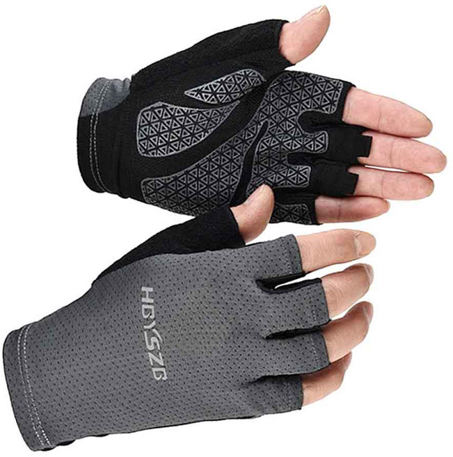 T렉스 남성용 에어 메쉬 등산 반장갑 양손착용 세트, 그레이, 1세트