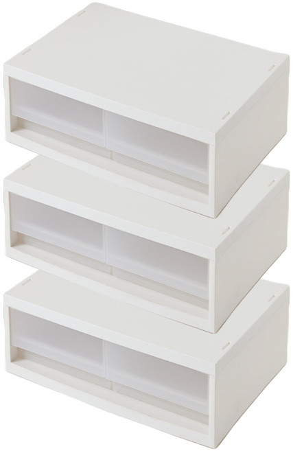 브리다 펜트리 서랍 2칸, 크림화이트, 3개