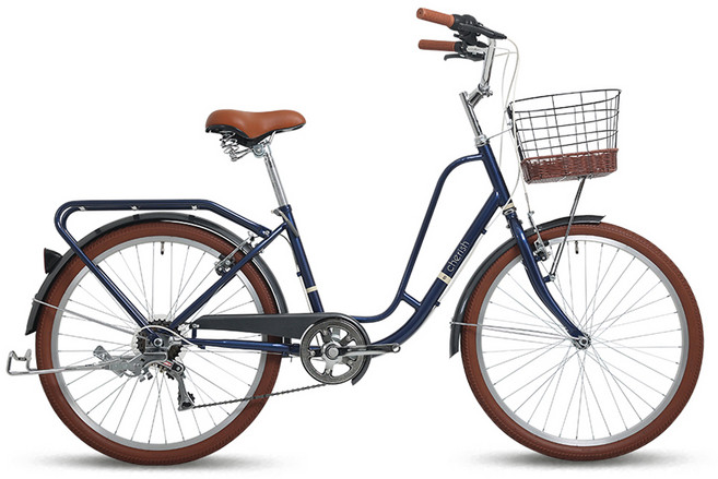 에이유테크 여성용 체리쉬 7단 24인치 시티 자전거, 블루, 1개, 165cm