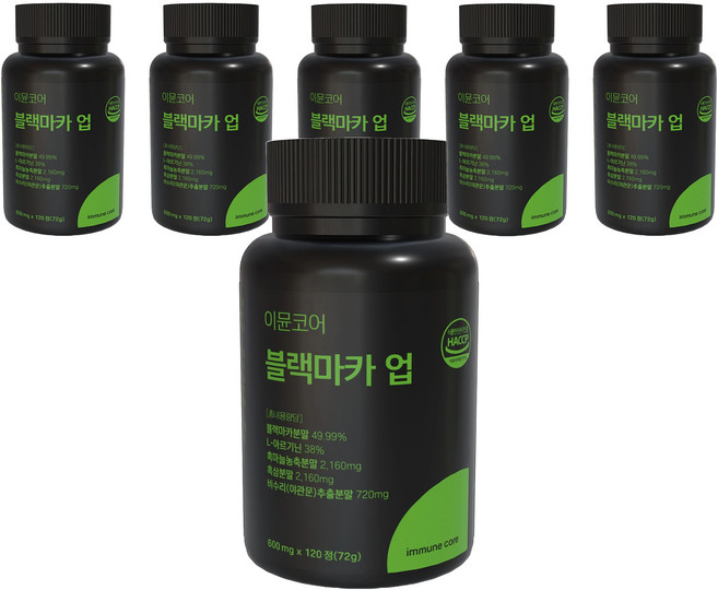 이뮨코어 블랙마카 아르기닌 업, 6개, 120정