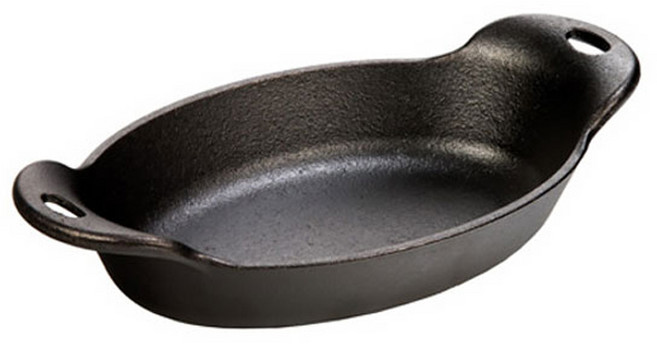 롯지 타원형 미니 서버 오븐접시 HM16OS, 블랙, 1개